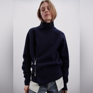 ZARA ZIPPERED WOOL SWEATER